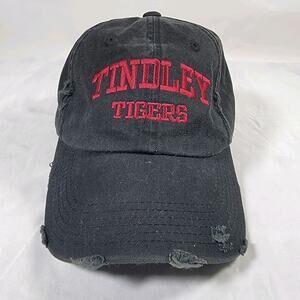 Tindley Tigers Black Red Distressed Adjustable Baseball Dad Hat Cap School